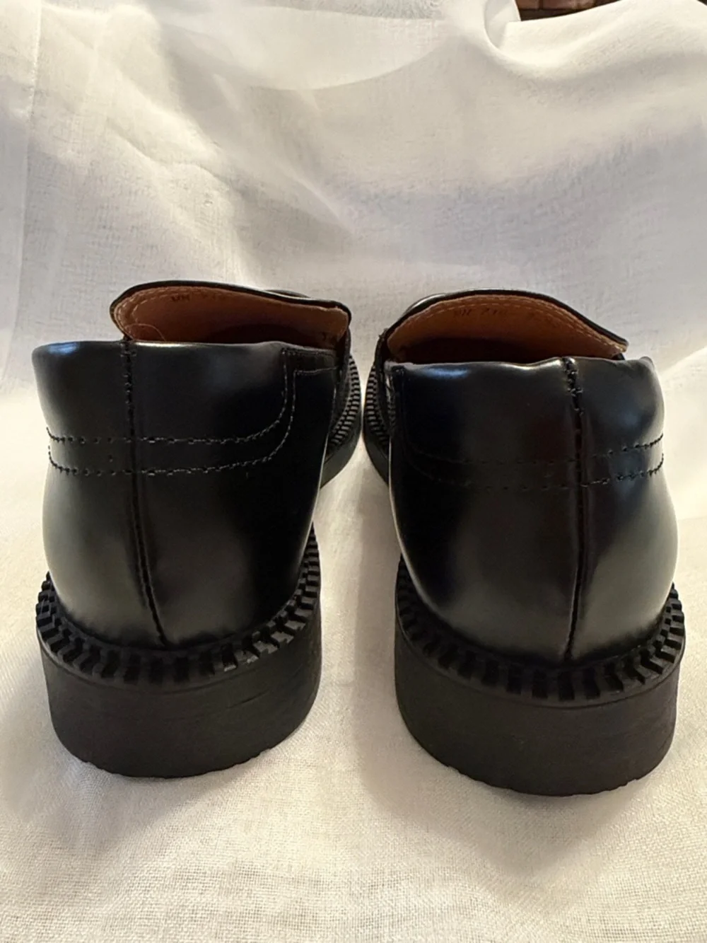 MANNI New Womens Comfortable Black Leather Wide Handmade  Toe Box Loafers sz 39